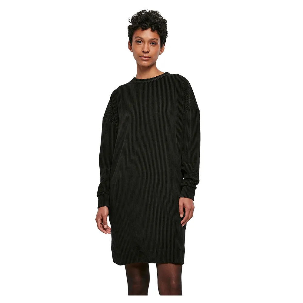 

Платье Urban Classics Velvet Rib long sleeve short, черный