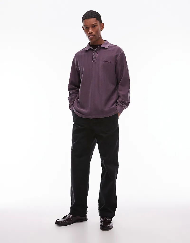 

Брюки Double A By Wood Wood из вельвета и хлопка, лакированные, черного цвета