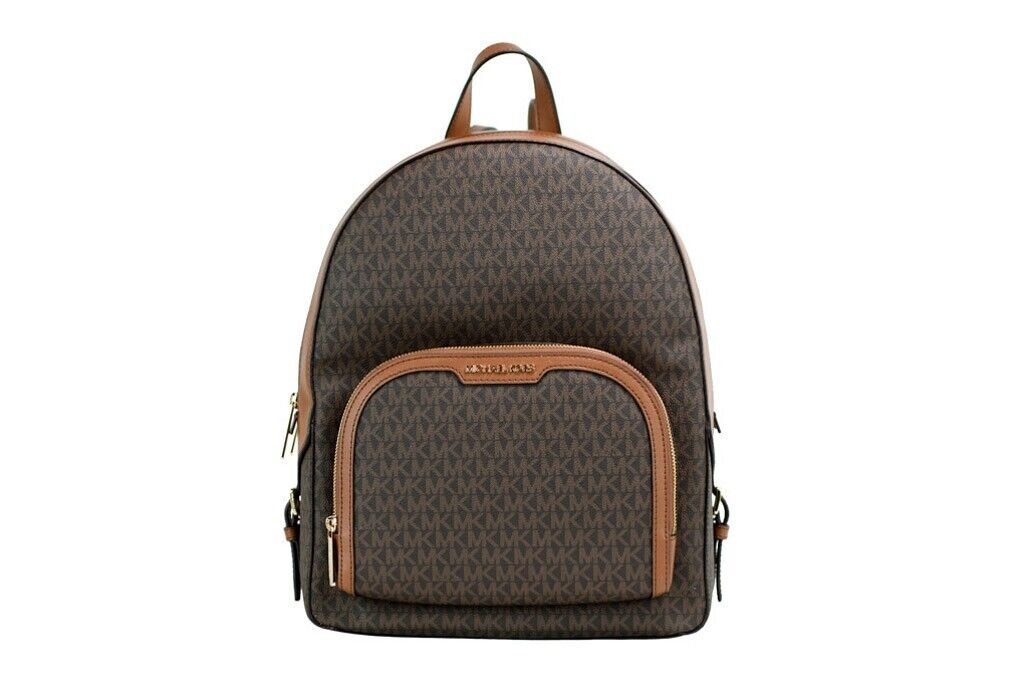 

Jaycee Большой Коричневый Фирменный ПВХ Плечевой Рюкзак Сумка Для Книги Michael Kors