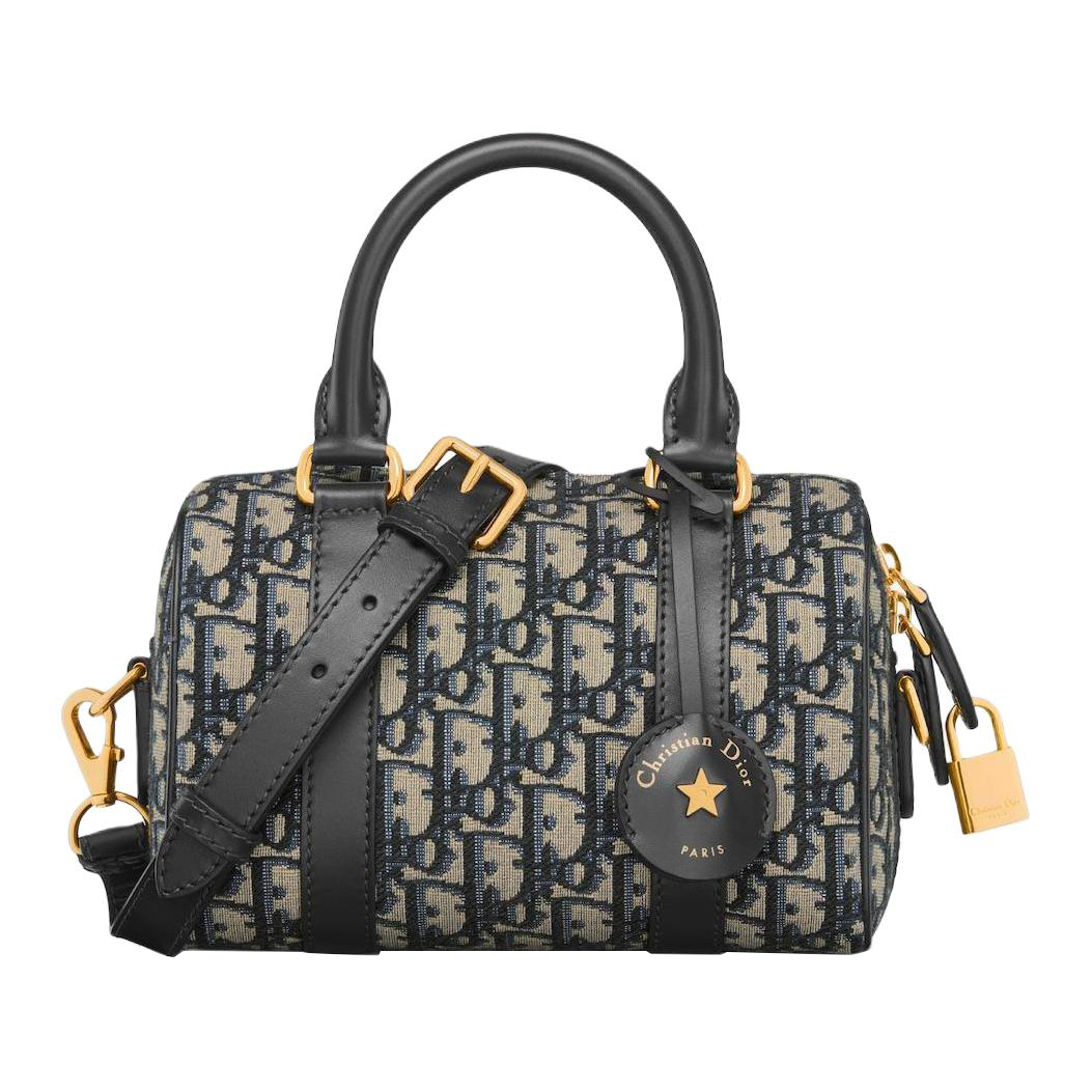 

DIOR Сумка-бостон Groove Oblique Jacquard с кожаной сумкой, сумка через плечо, женская, синяя