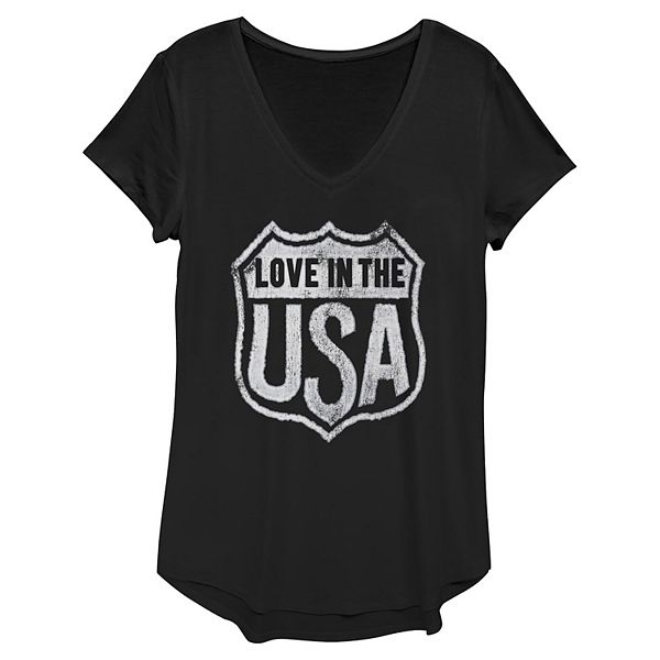 

Футболка с принтом Women's love in the usa route shield Unbranded