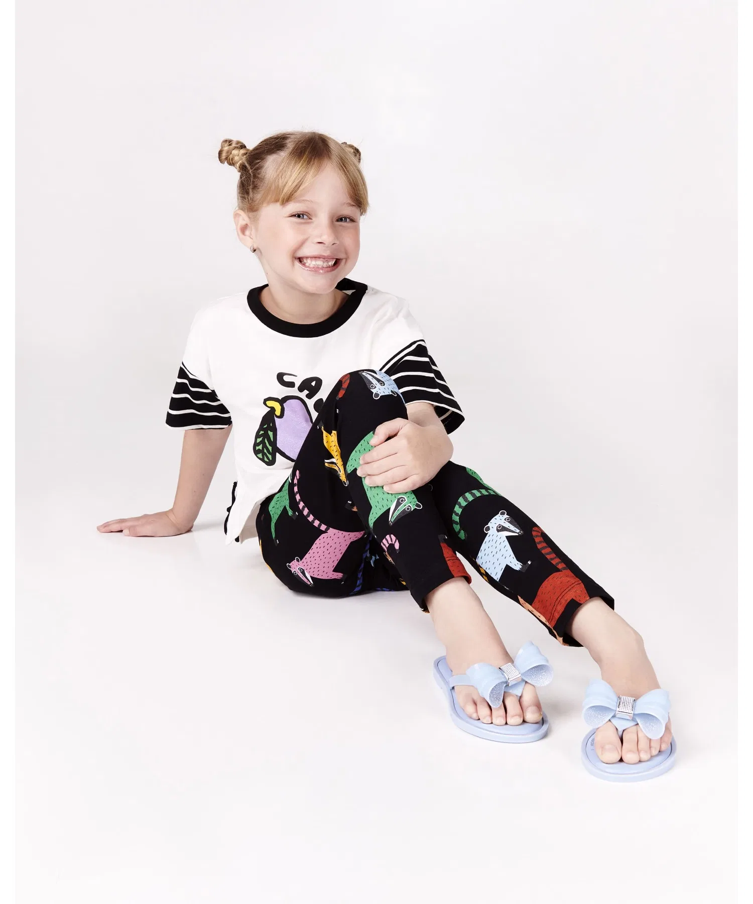 Детские пляжные сандалии с бантом Melissa Mel Flip Flop IV бежевые — фото 4