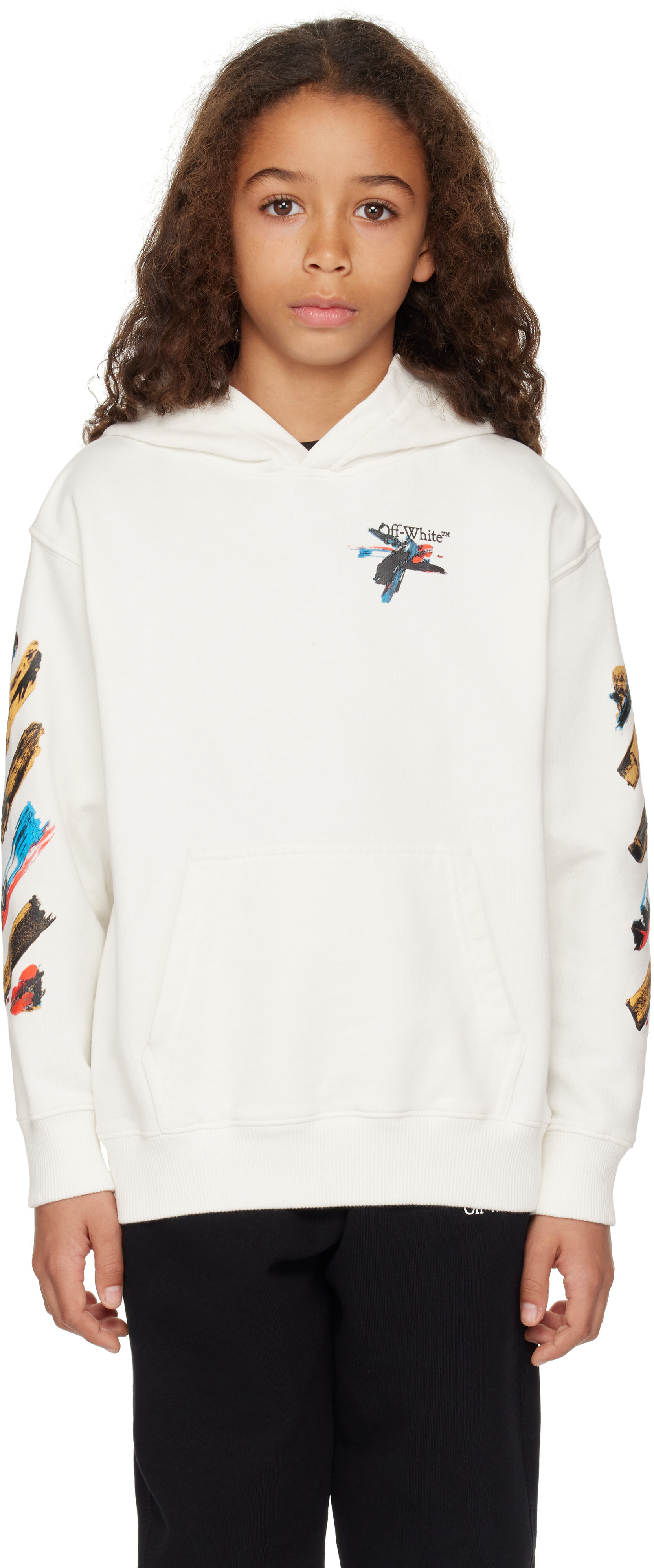 

Детская толстовка с капюшоном Paint Arrow Off-White