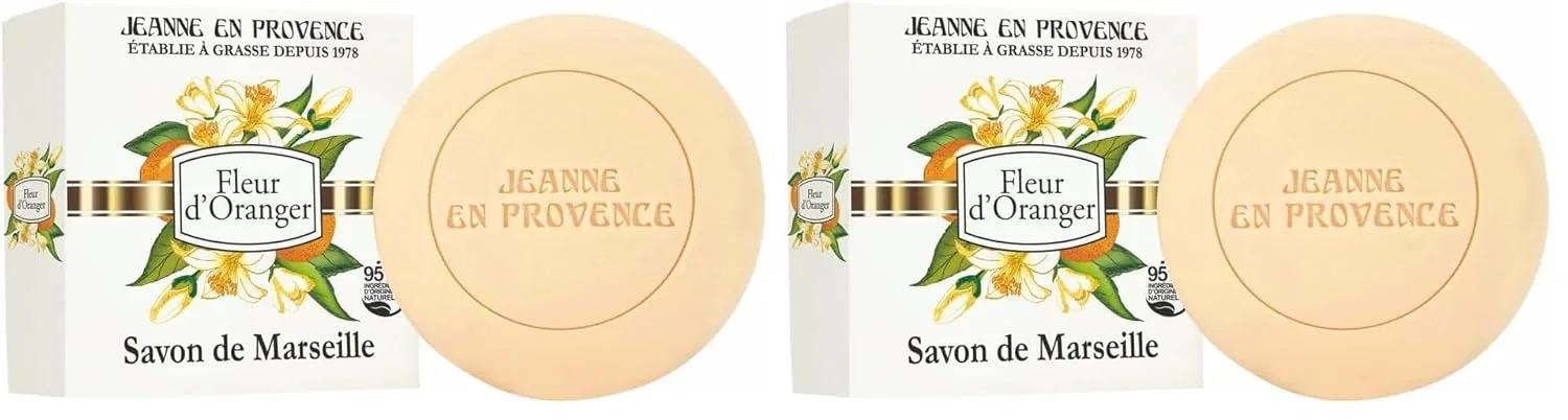 Твердое мыло для тела и рук JEANNE EN PROVENCE с ароматом цветка апельсина, 2 шт. по 100 г Jeanne En Provence