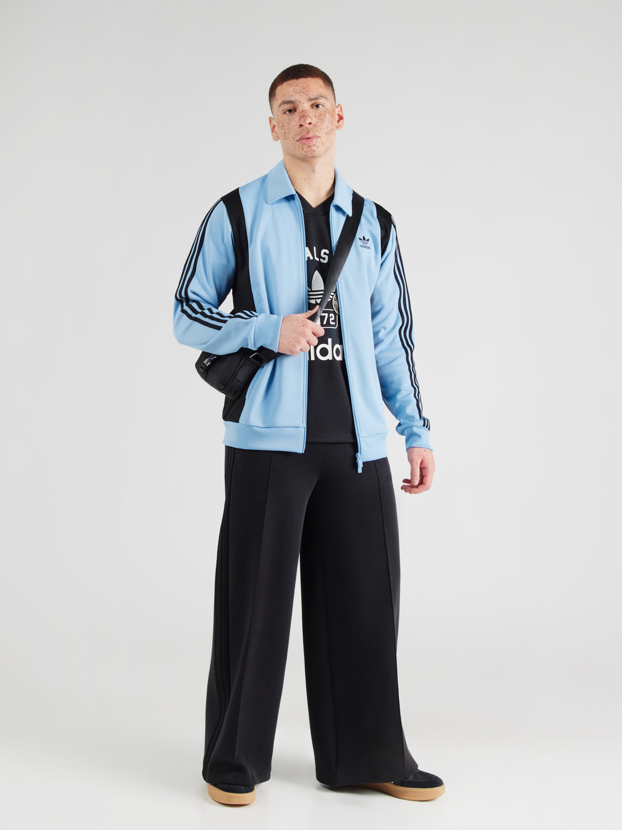Adidas Originals Textil Толстовка с молнией в цвете Navy, Light Blue — фото 4
