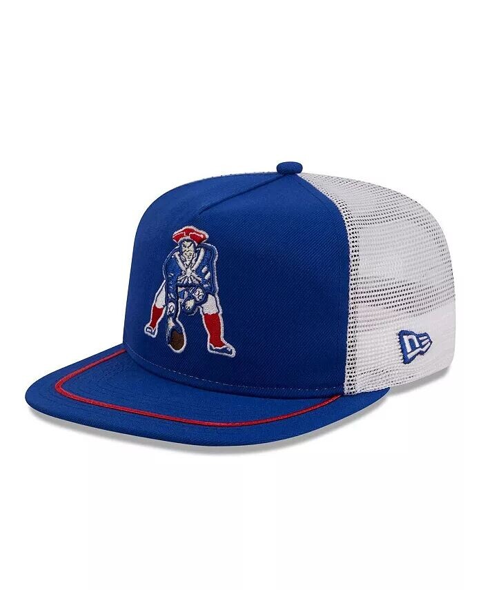 

Мужская королевская белая регулируемая кепка New England Patriots Original Classic Golfer New Era, синий