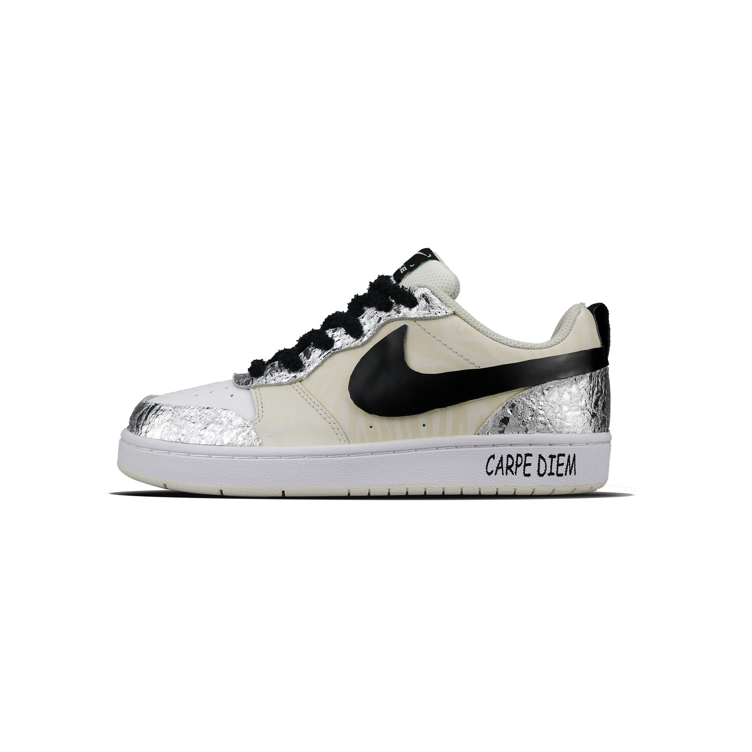 

Кроссовки Nike Court Borough Skateboarding Shoes Women's Low-top Black/White/Silver, черный