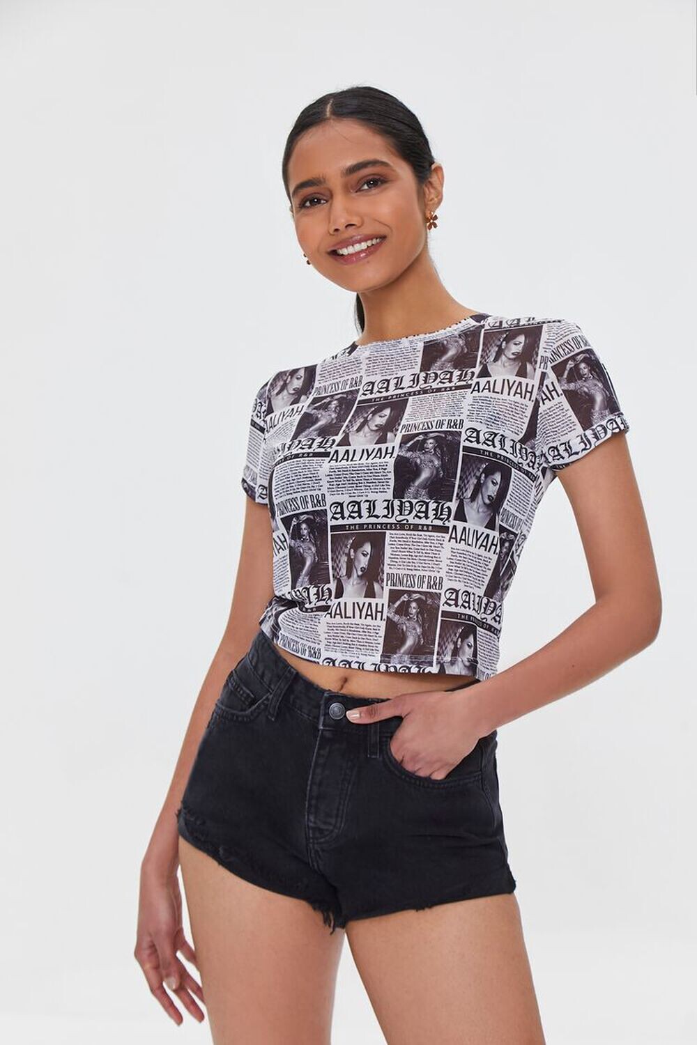 

Джинсовые шорты из органически выращенного хлопка Forever 21, черный
