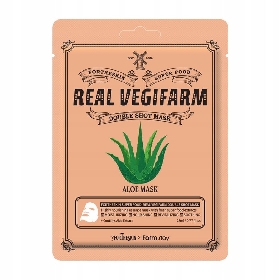 

Маска для лица FORTHESKIN REAL VEGIFARM ALOE, 23 мл