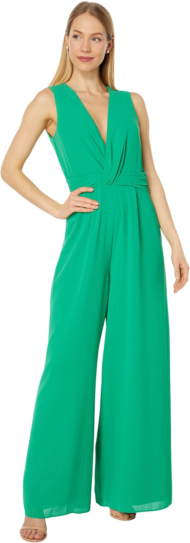 

Комбинезон Vince Camuto Chiffon Twist Front Balloon Sleeve Jumpsuit, цвет Kelly Green