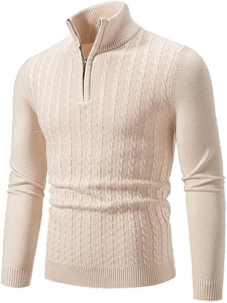 

Мужской полузастегивающийся вязаный свитер Slim Fit MIGAOQ