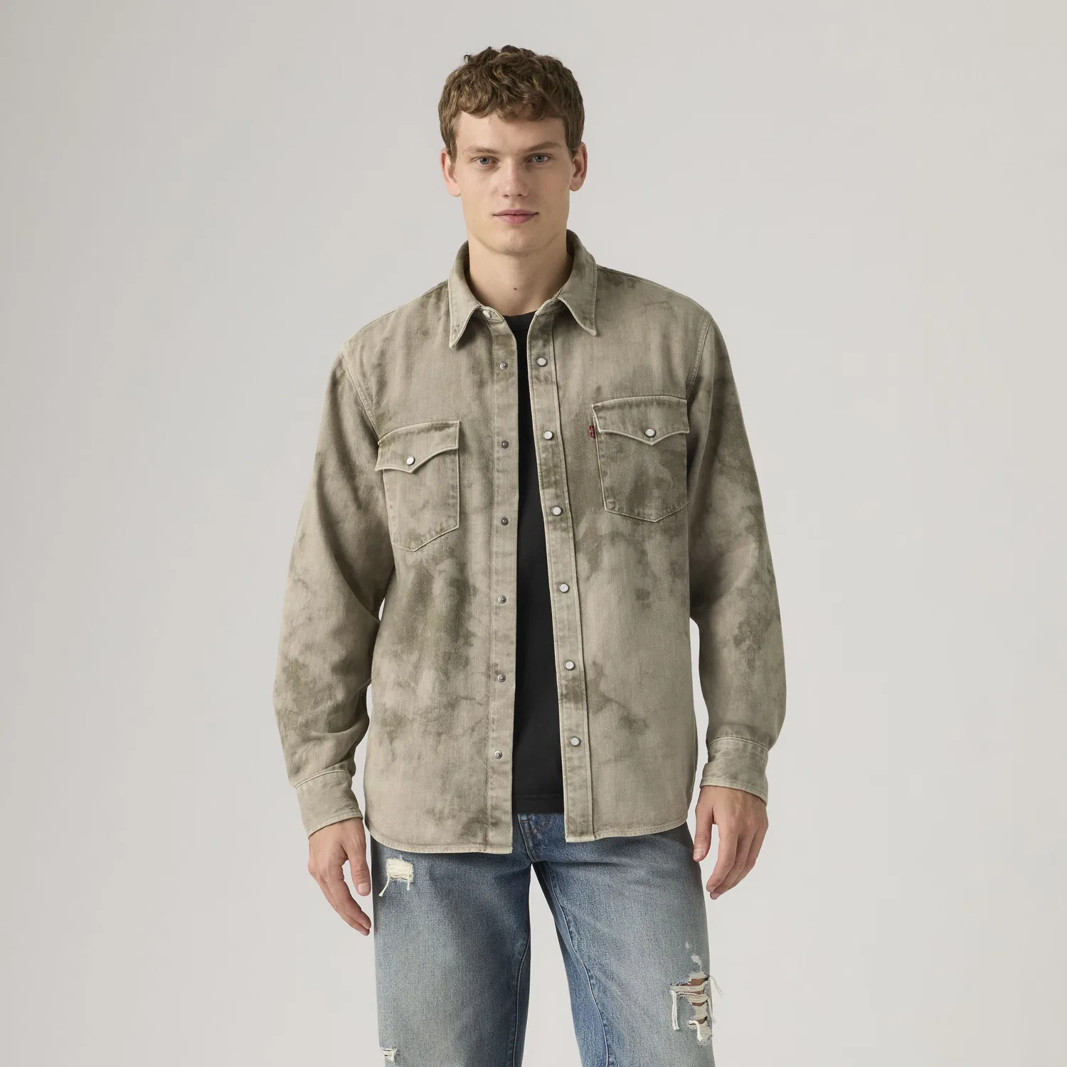 Свободная рубашка в западном стиле Levi's, Green — фото 3