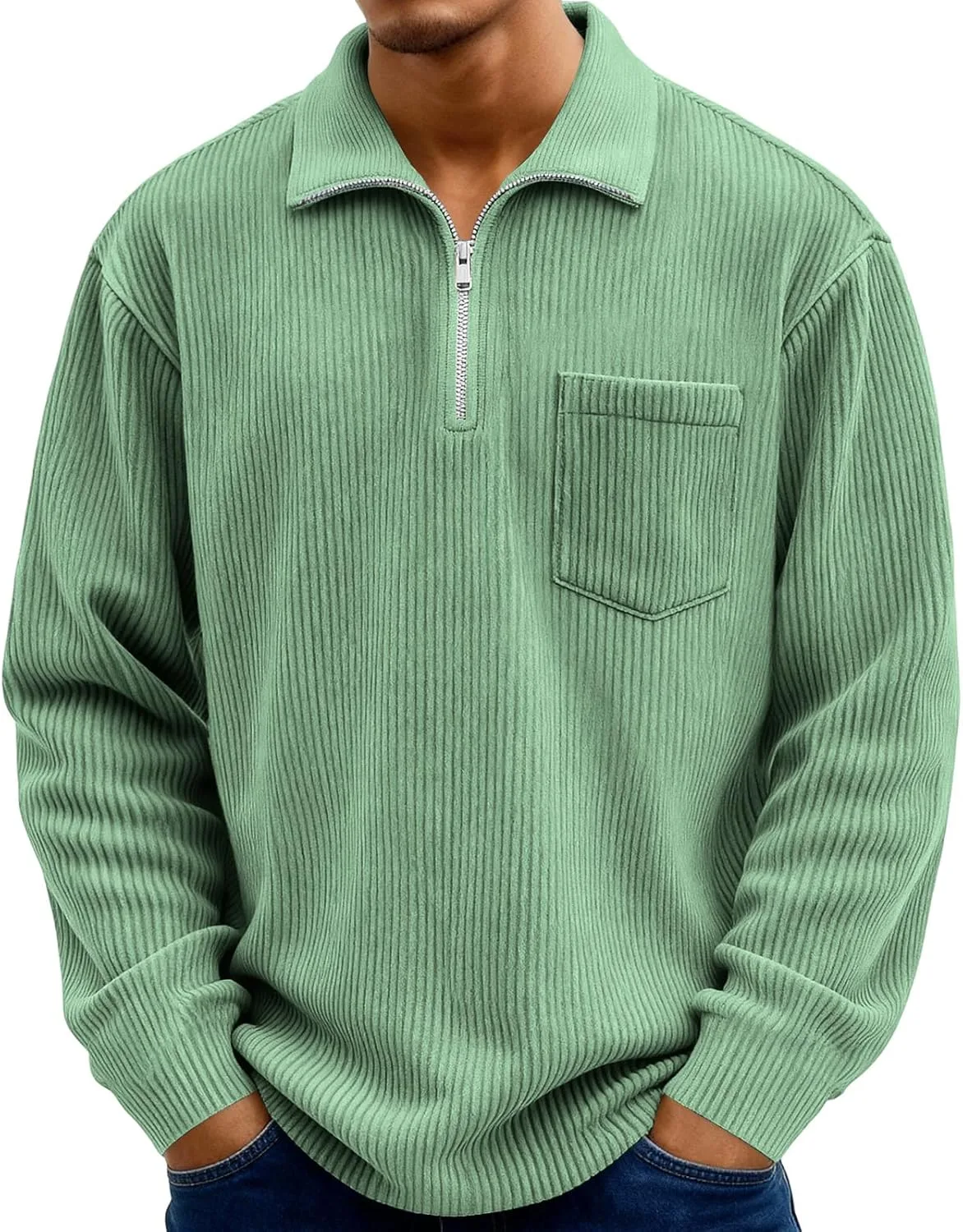 

Мужская рубашка-поло с длинным рукавом, Casual Corduroy, S-5XL