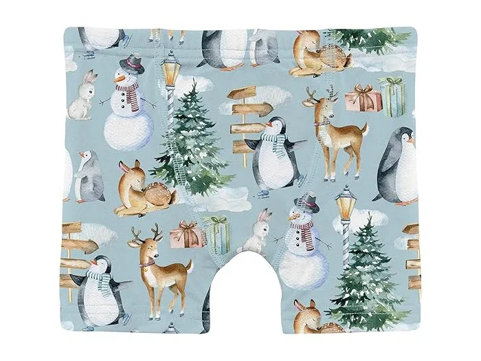 Боксеры набор из 3 шт мягкие Print Boxer Brief Set Kickee Pants Kids, Fireside Plaid/Portabella/Peacoat Mod Christmas — фото 4