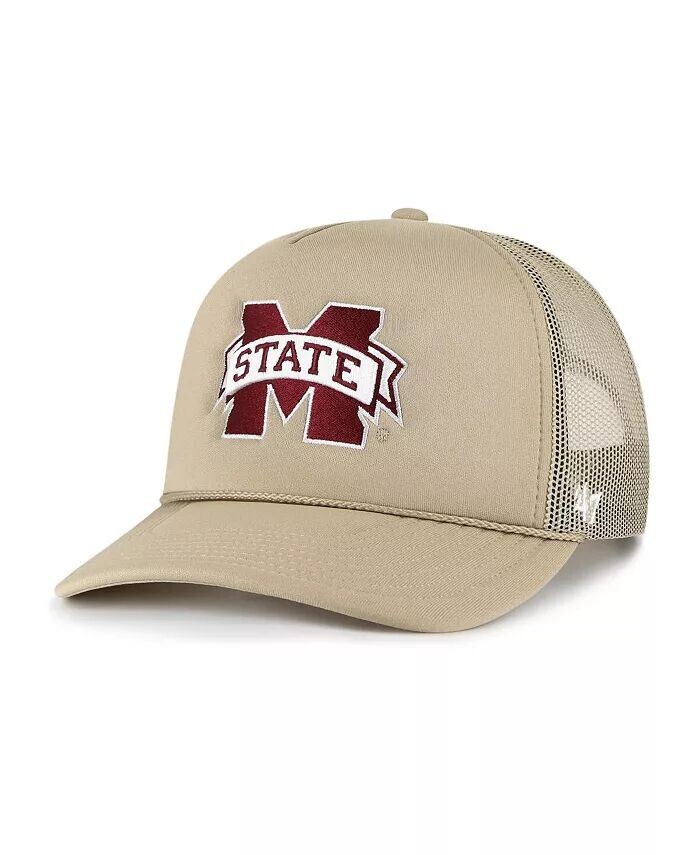 

Мужская шляпа цвета хаки Mississippi State Bulldogs из пенопласта с сеткой спереди Trucker Snapback '47 Brand, бежевый