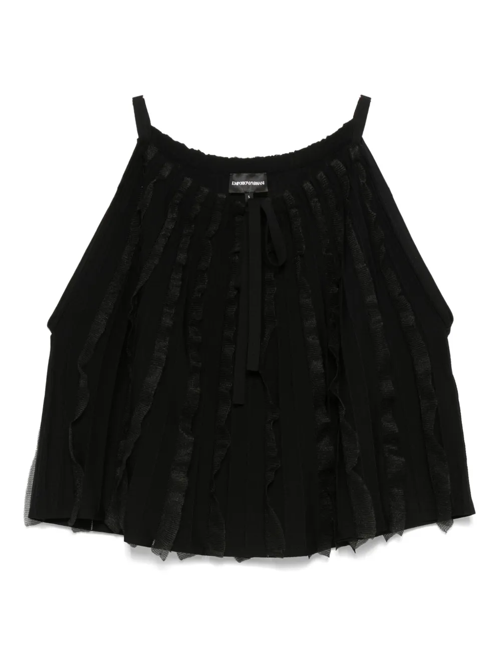 

Гофрированный топ EMPORIO ARMANI, черный