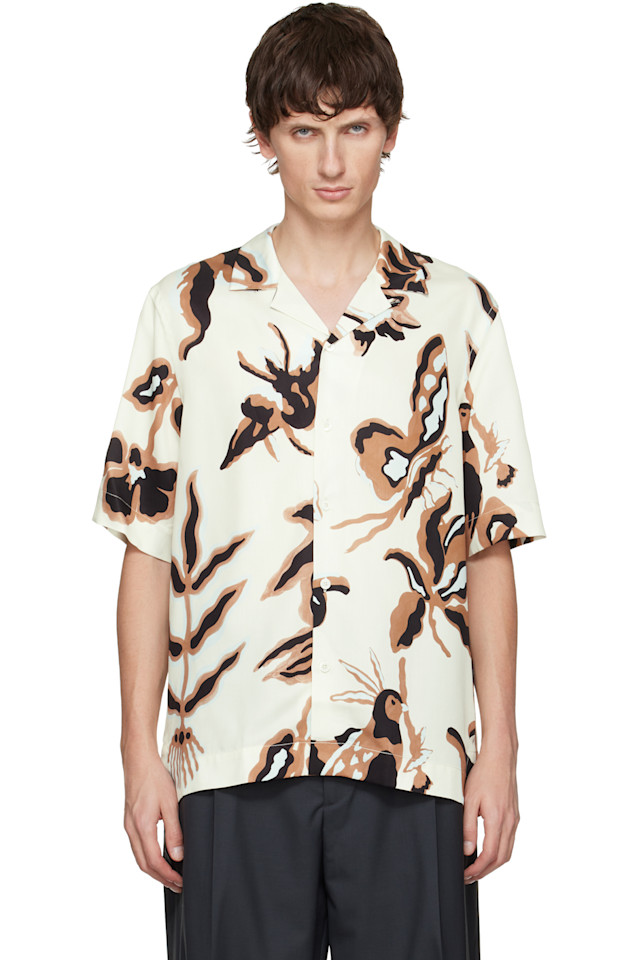 

Рубашка с коротким рукавом с принтом в стиле «богемия» Paul Smith, белый