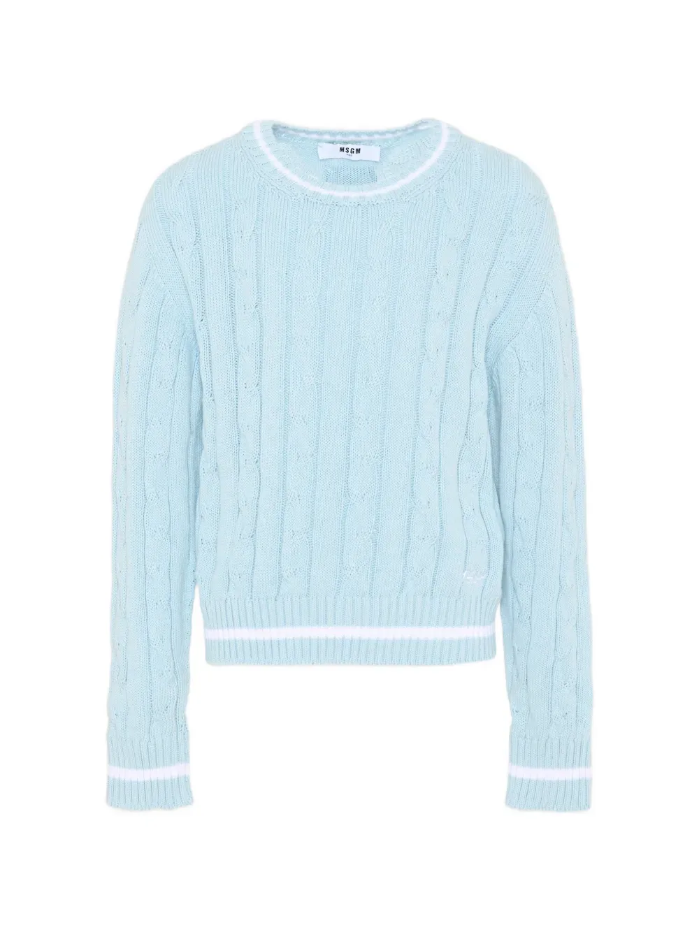 Круглый свитер с косами MSGM Kids, синий
