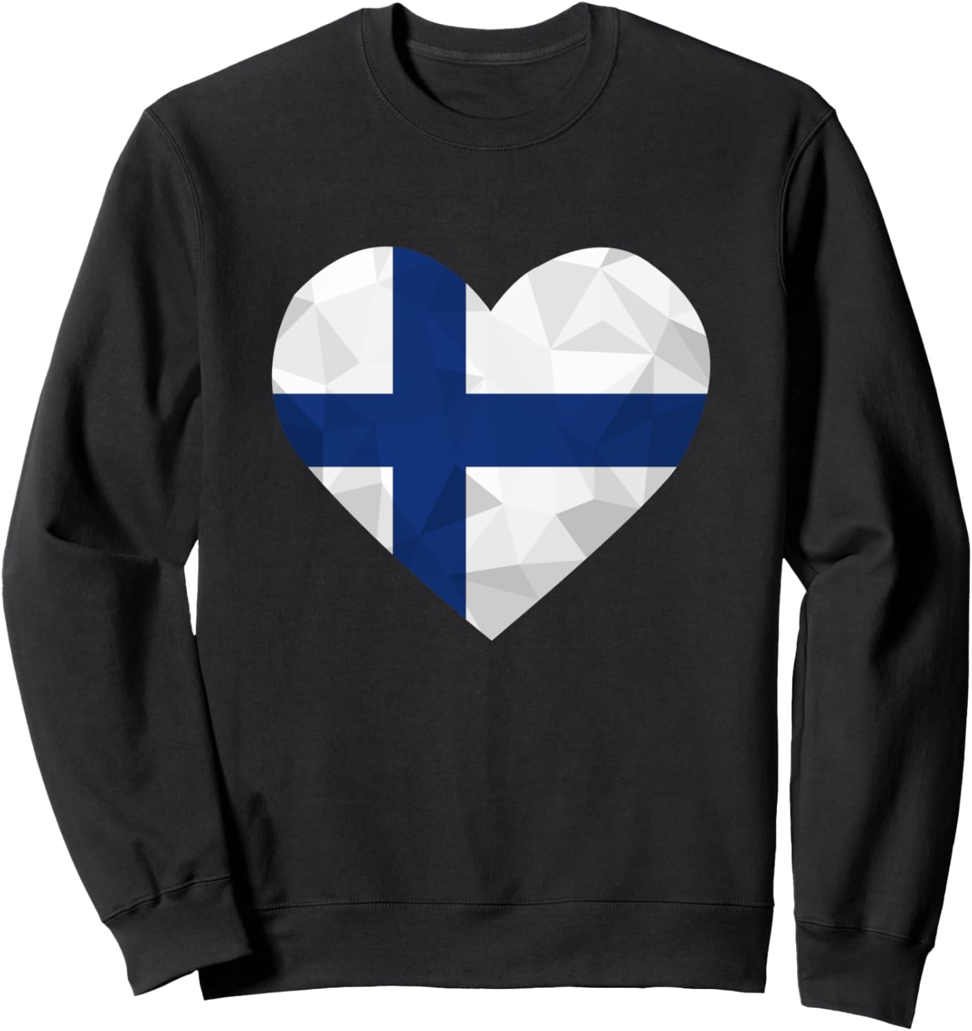 

Толстовка с надписью «Я люблю Финляндию», флаг и сердце, в стиле Low Poly, для путешествий и отдыха в Финляндии, черная (black 19-3911tcx), размер S Shirtbooth: Love Flags