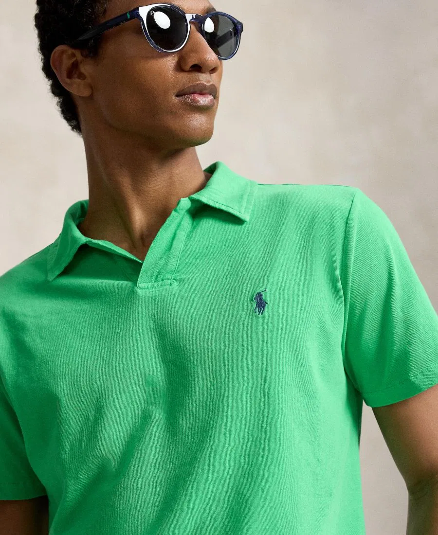 Поло из хлопка и льна стандартного кроя Polo Ralph Lauren, зеленый/изумрудный — фото 3
