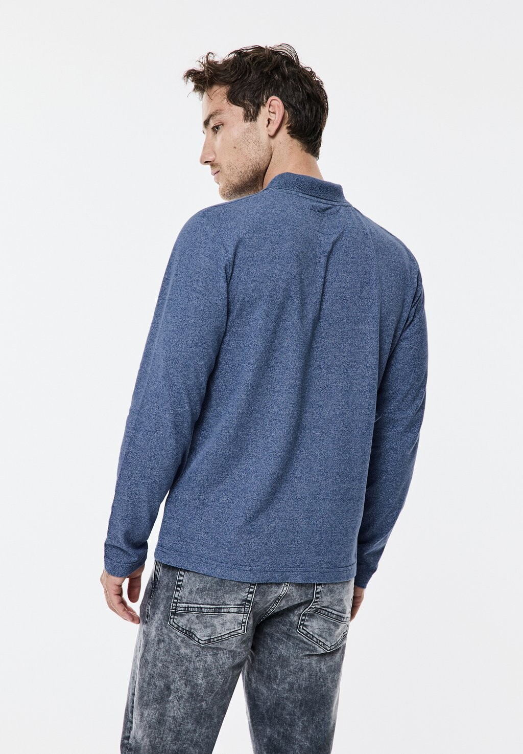 

Рубашка поло Street One MEN, цвет Mottled Blue