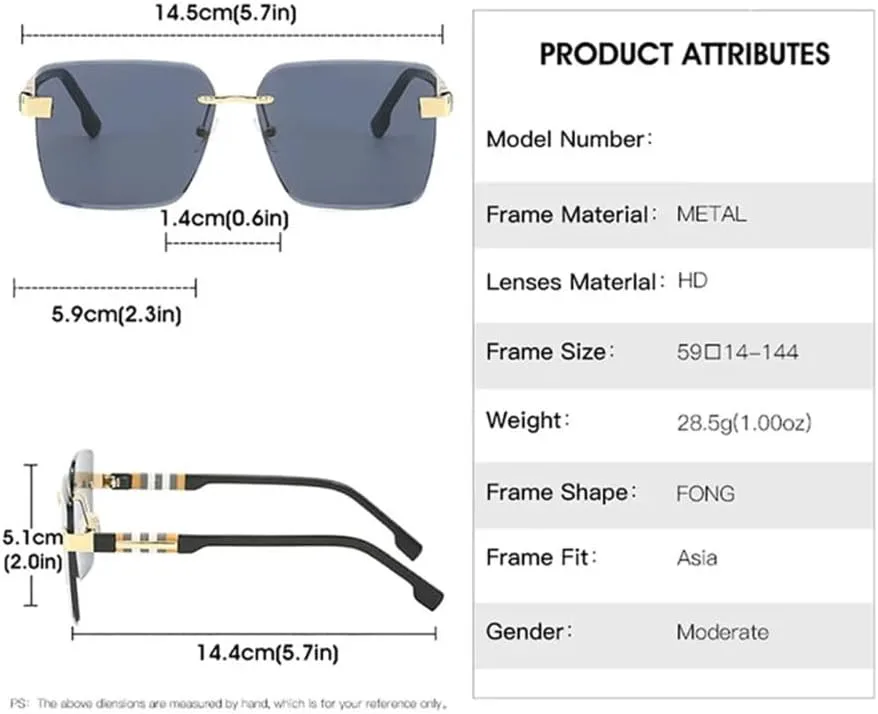 

Винтажные солнцезащитные очки для женщин, без оправы, ретро-очки для активного отдыха и путешествий, мужские очки с защитой от УФ-излучения UV400 HDUBFY, C3