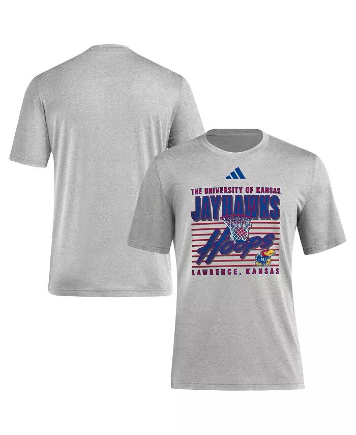 

Мужская серая футболка Kansas Jayhawks Locker Swish Tri-blend adidas