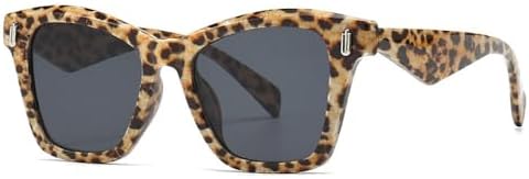 

Солнцезащитные очки Square Leopard для женщин в стиле ретро с заклепками, зеркальной линзой, градиентным переходом цвета и защитой от УФ-излучения UV400 MTZJH, C2leopard