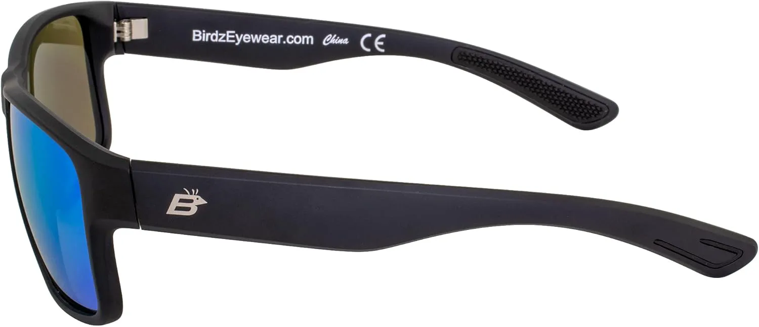

Солнцезащитные очки Birdz Eyewear Glide для мужчин и женщин, устойчивые к царапинам линзы, легкая черная квадратная оправа, зеленые зеркальные линзы, Green
