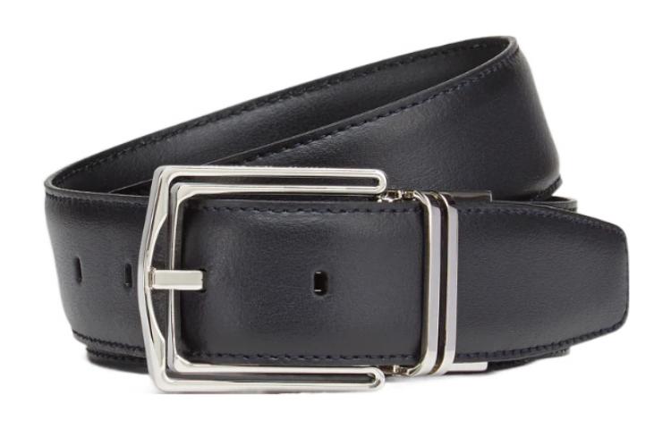 

Кожаный ремень мужской морской синий/черный Ermenegildo Zegna