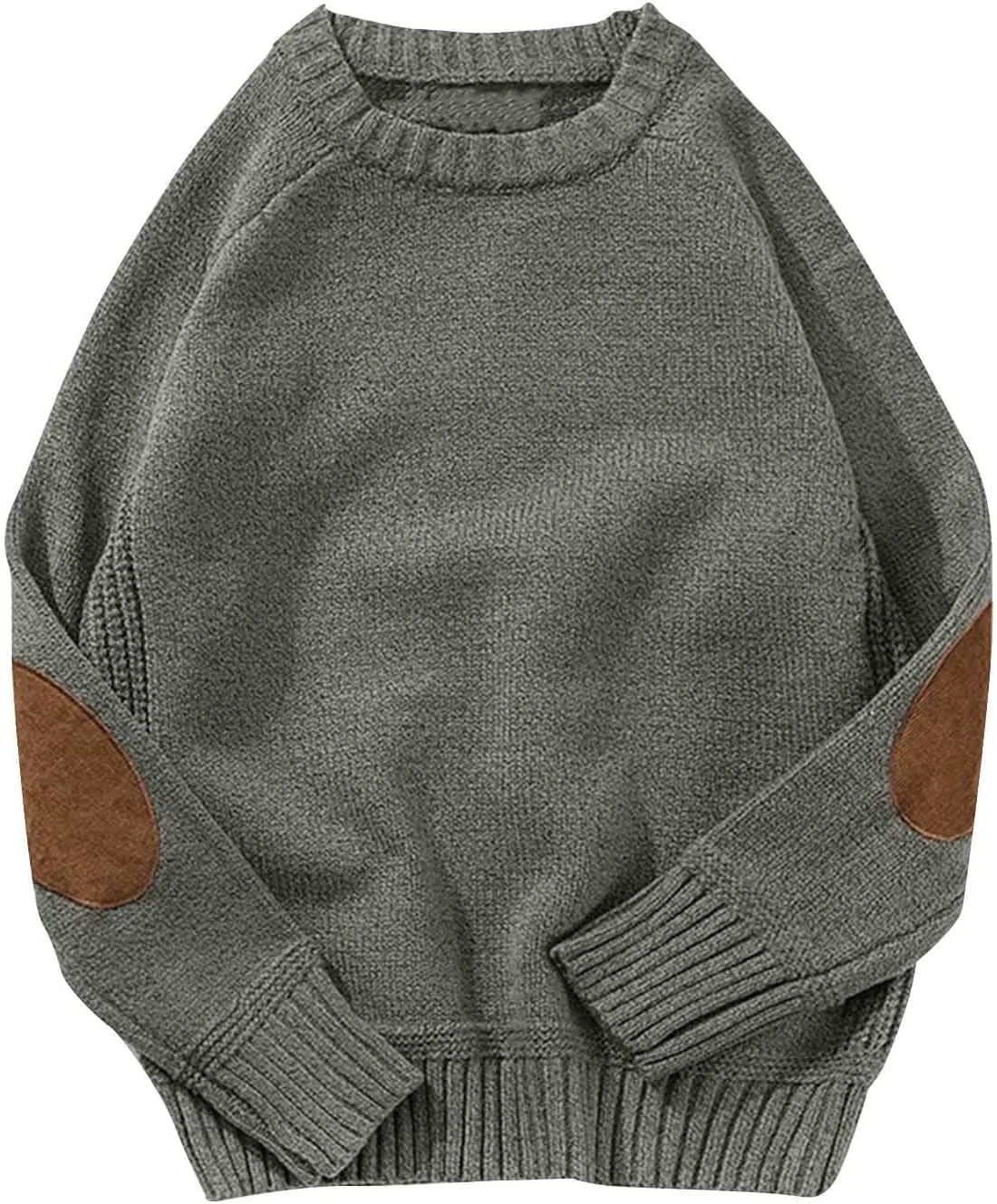 

Зимний мужской свитер в стиле винтаж с налокотниками