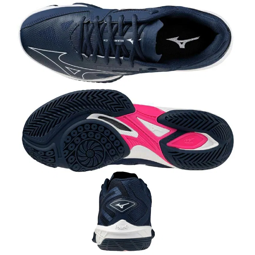 Унисекс кроссовки для бадминтона «Wave Claw EL2» от Mizuno, 66 Navy X White X Pink — фото 4