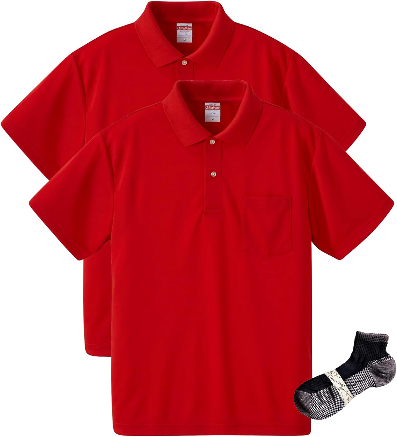 

Мужская поло-рубашка United Athletic 591201 из ткани Dry плотностью 4,1 унции с карманами, красный