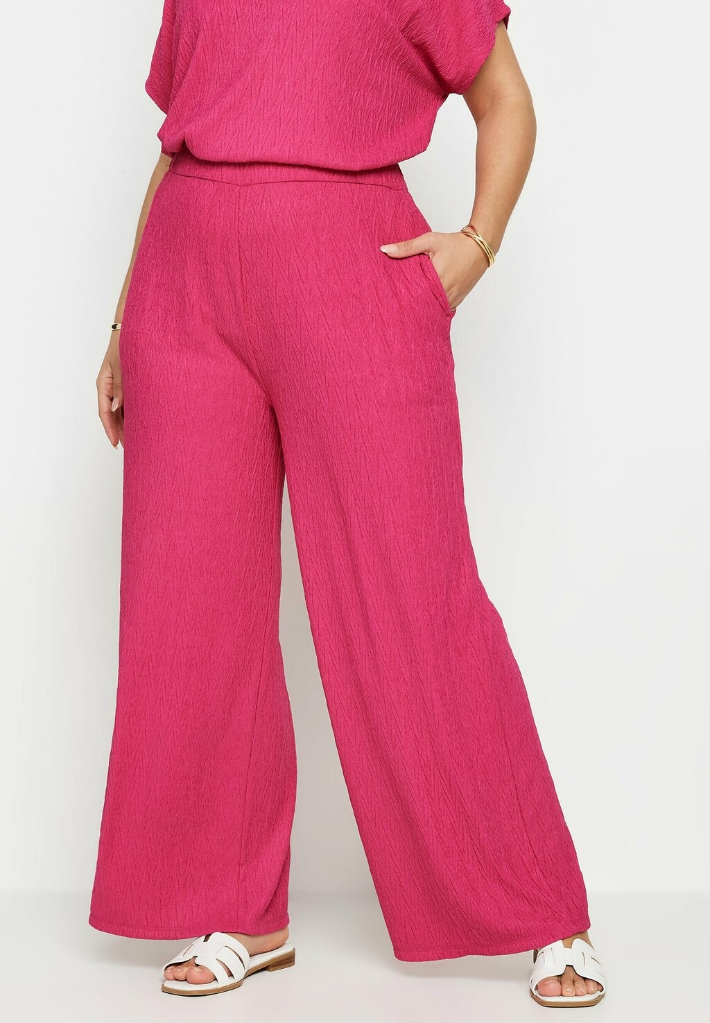 

Брюки CRINKLE WIDE LEG Yours Clothing, розовый