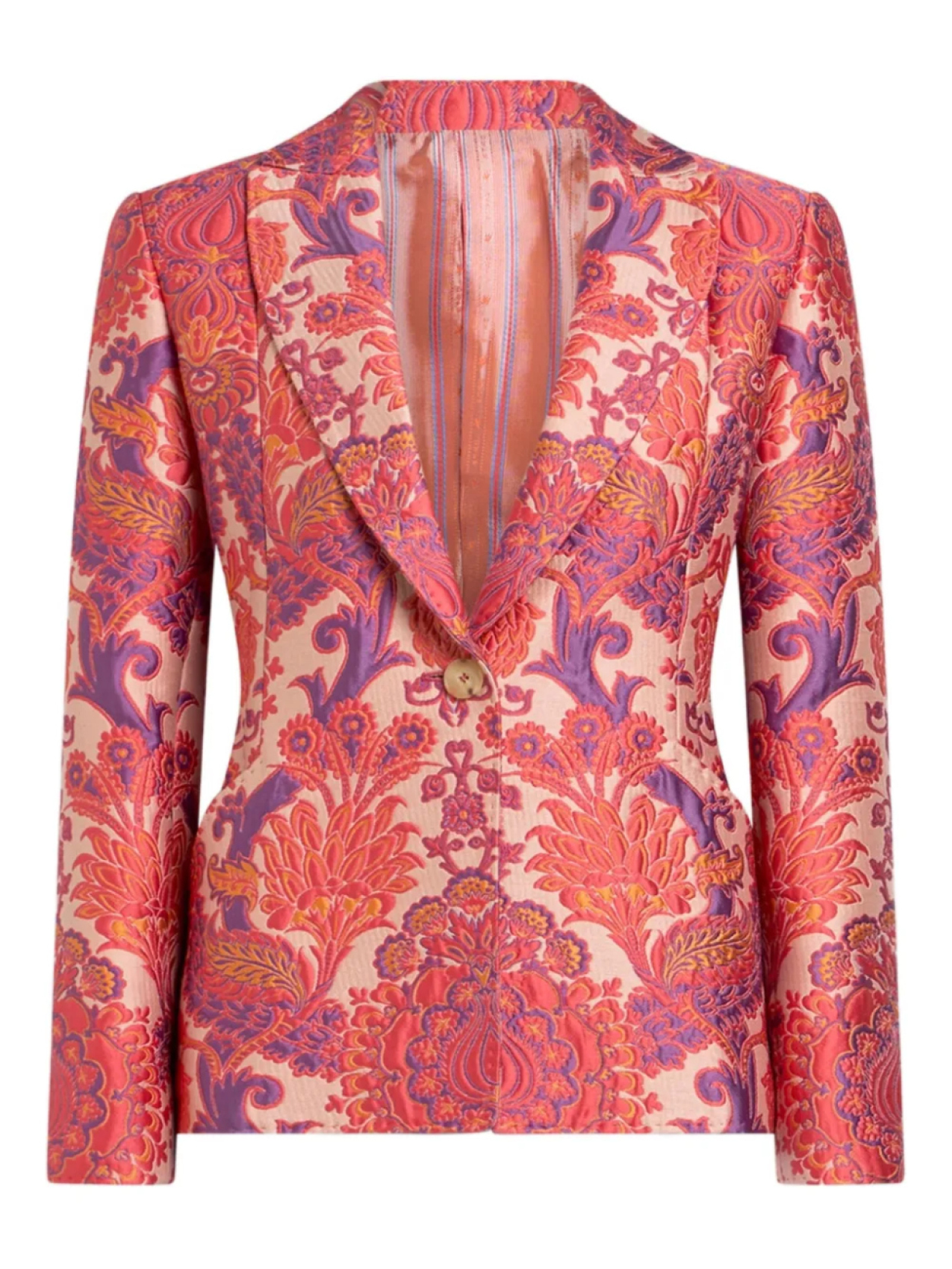 

ETRO жаккардовый пиджак с цветочным узором, розовый