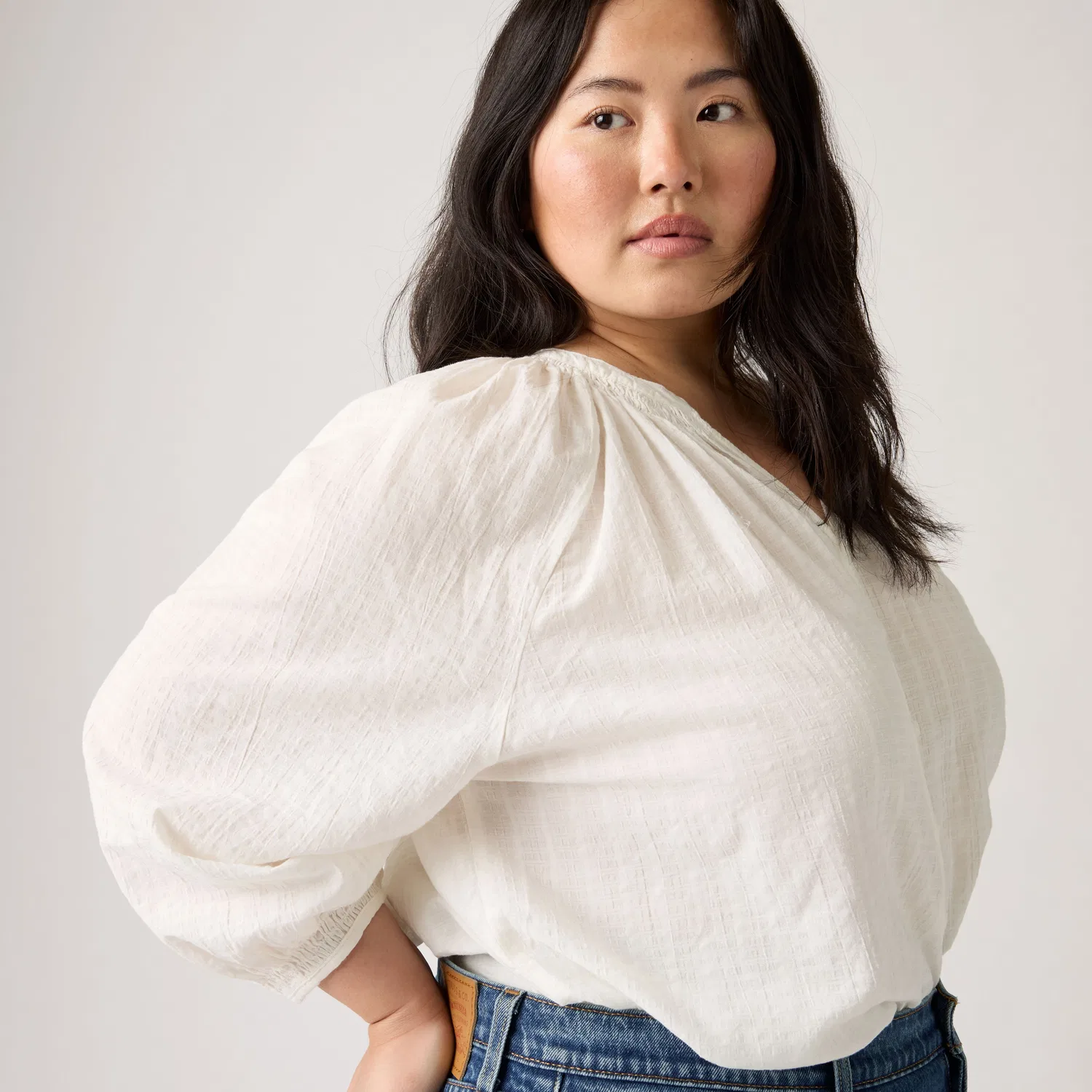 Блузка "Фиби" (большого размера) Levi's, White — фото 2