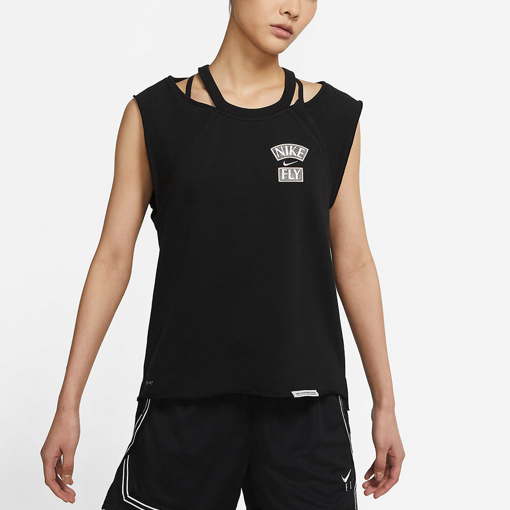 Футболка (WMNS) Nike Standard Issue Printing Sleeveless T-Shirt Black — фото 2