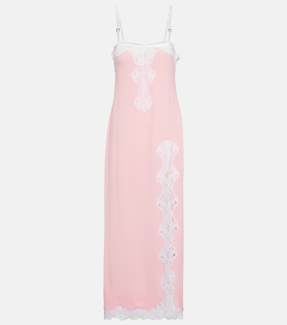 

Длинное платье-комбинация с кружевной отделкой Christopher Kane, Babypink