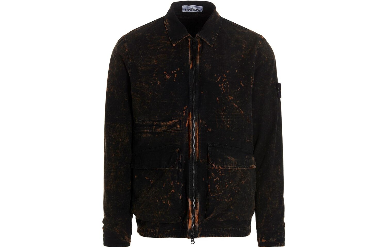 

Куртка мужская Stone Island с эффектом брызг, черный / оранжевый