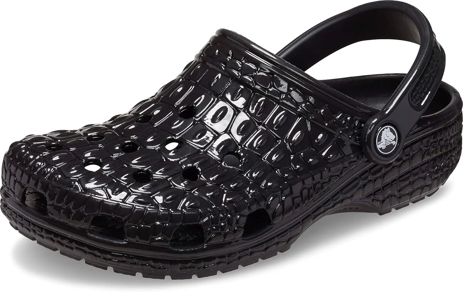 Кроксы Unisex Adult Classic Crocskin Clogs, Metallic Black