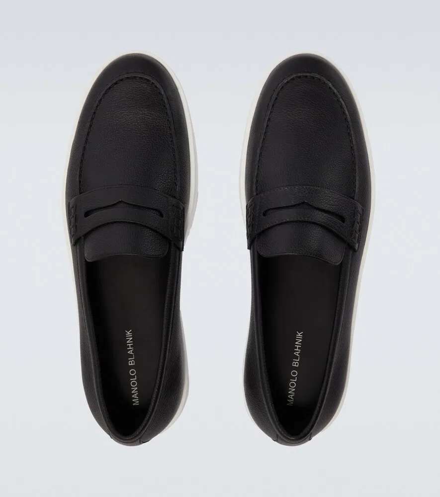 Кожаные лоферы Ellis Manolo Blahnik, черный — фото 4