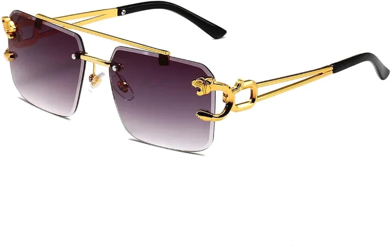 

Солнцезащитные очки с защитой от УФ-излучения UV400 | Леопардовый принт, без оправы | для женщин и мужчин, для занятий спортом на открытом воздухе и вождения DSVIGF, Double Gray