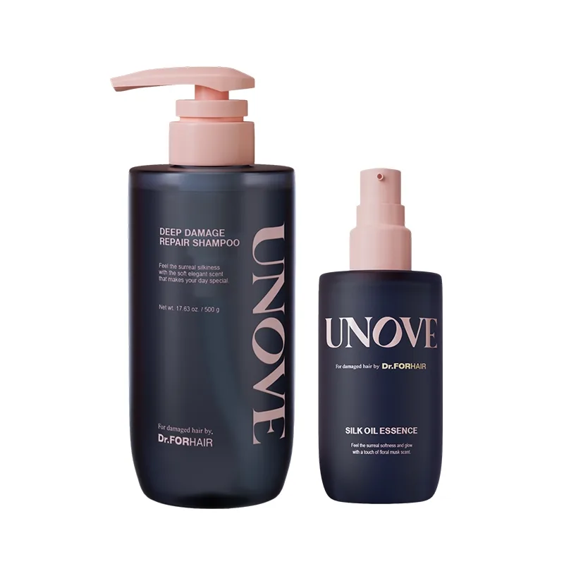 UNOVE Набор для ухода за волосами: шампунь 500 г и маска 320 мл, Essential Oil 70ml+Shampoo 500g