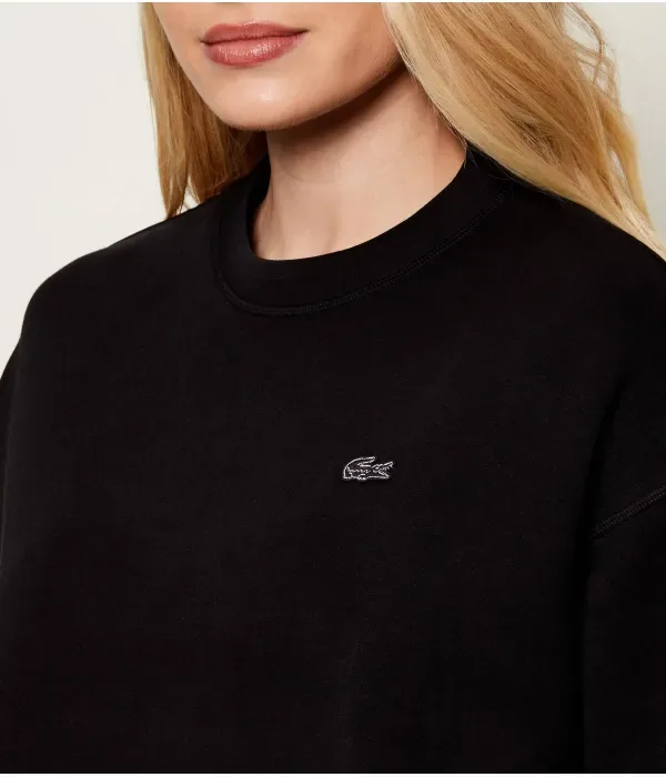 Толстовка Lacoste Oversize Fit, Черная — фото 4