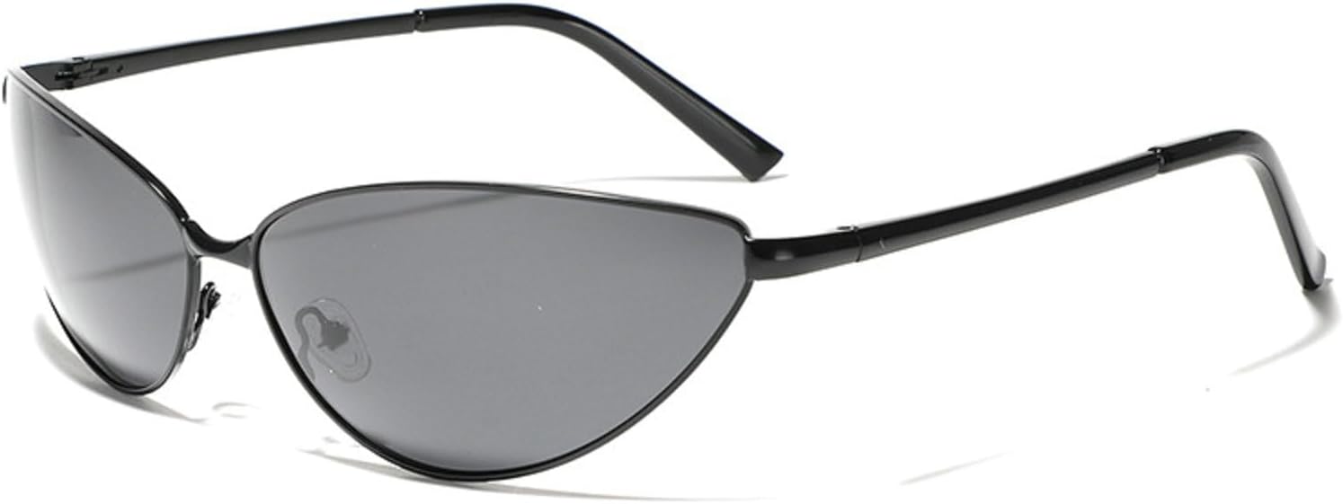 

Маленькие поляризованные солнцезащитные очки «кошачий глаз» для женщин и мужчин, 2024 год, роскошные ретро-очки в металлической оправе, популярные очки N47 mincl, Black