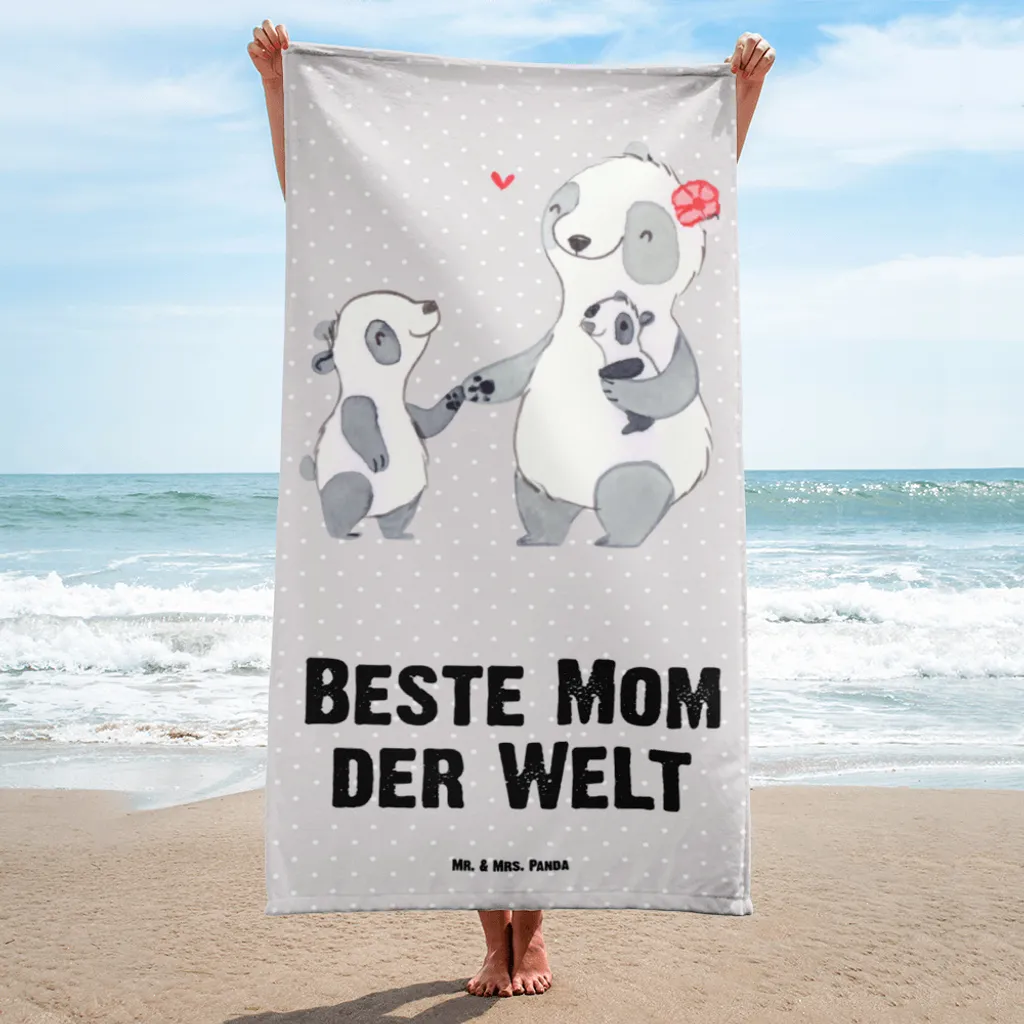 

Пляжное полотенце Mr. & Mrs. Panda, серый