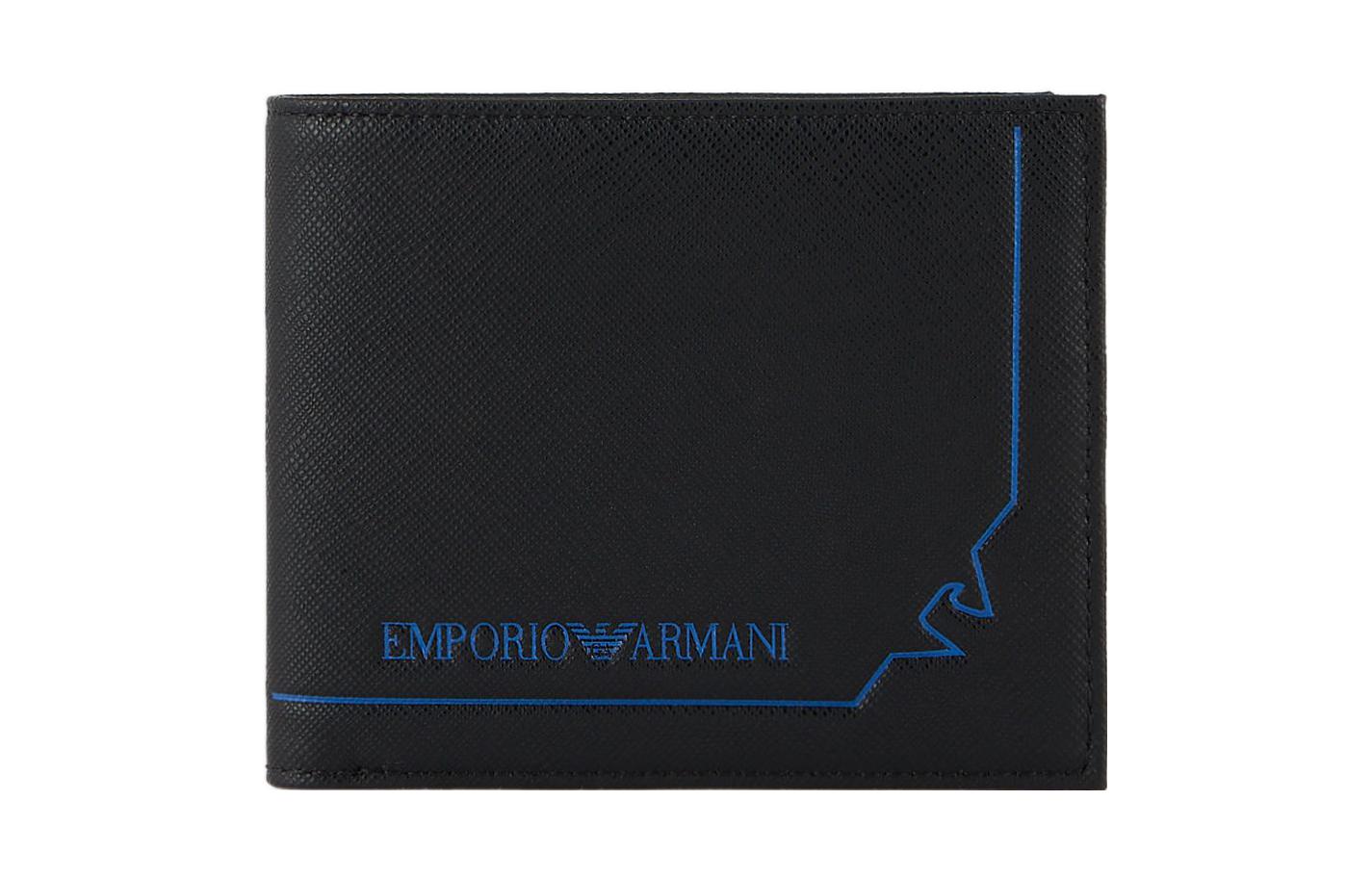 

Кошелёк из полиуретана мужской чёрно-синий EMPORIO ARMANI