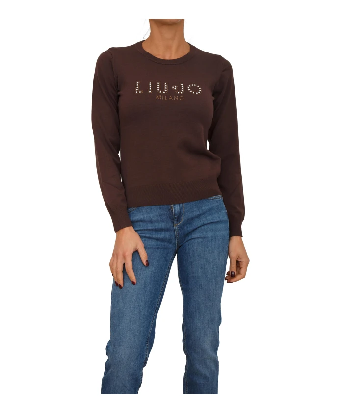 

Улучшенный пуловер с логотипом Liu Jo, коричневый