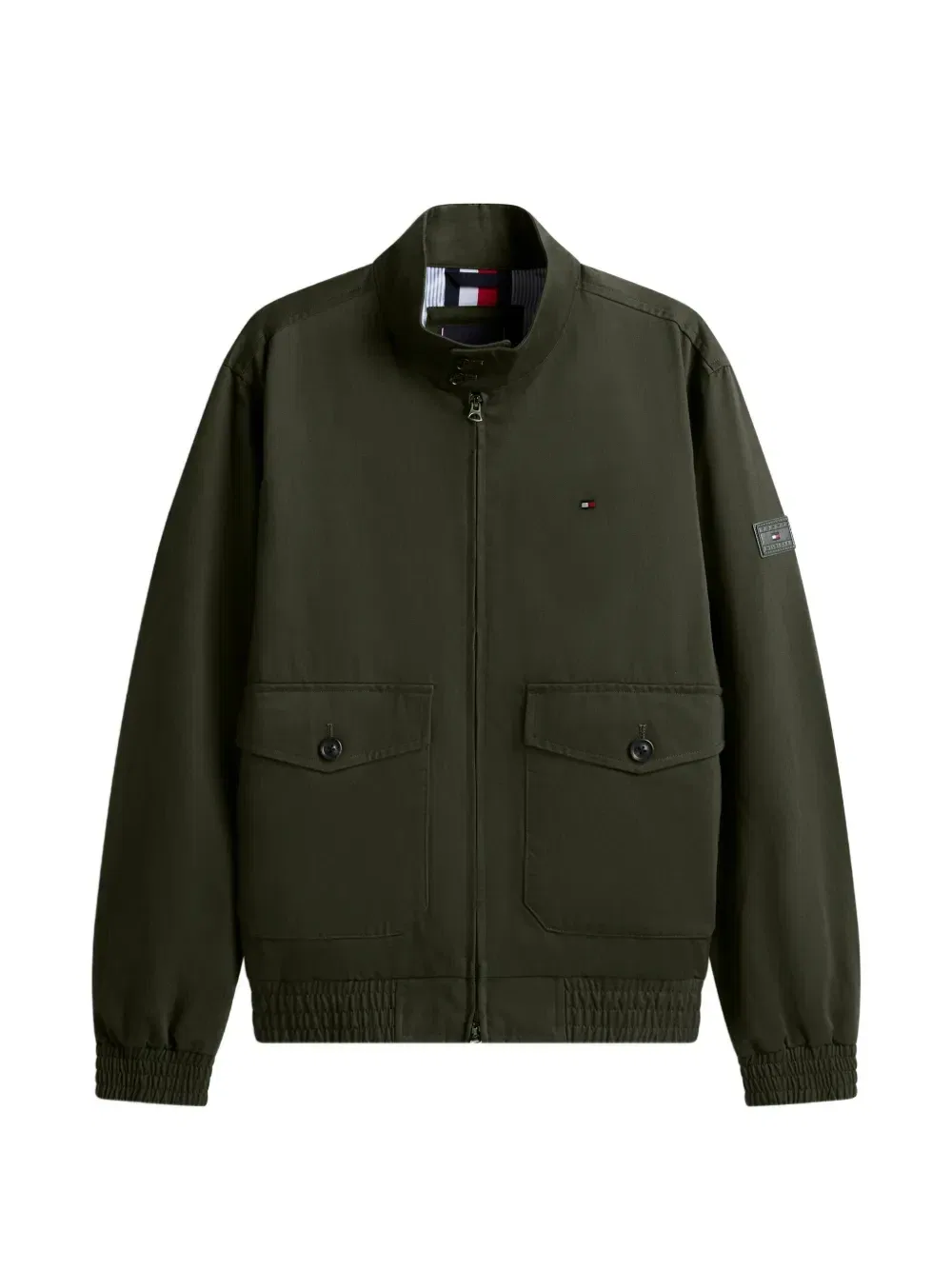 Куртка на молнии из хлопка с нашивкой-логотипом Tommy Hilfiger, зеленый