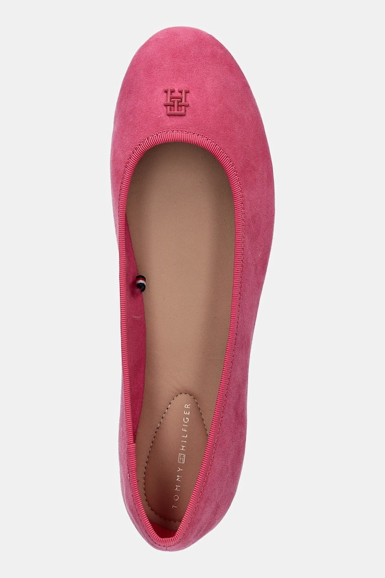 Замшевые балетки TH Hardware Suede Ballerina Tommy Hilfiger, розовый — фото 4